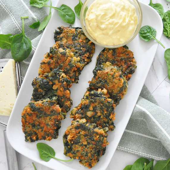 CRISPY Spinach and Cheese Fritters