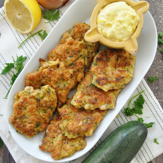Crispy White Bean & Zucchini Fritters