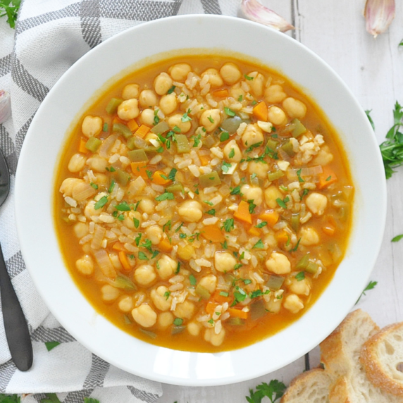 Spanish Chickpea and Rice Soup
