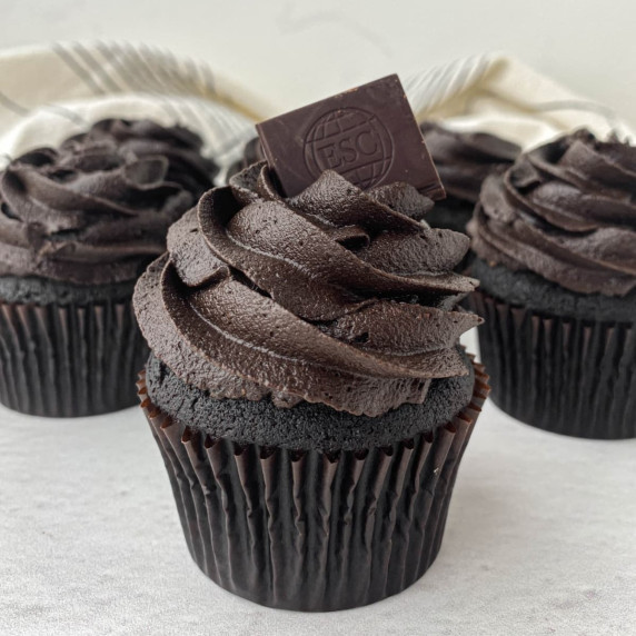 Death by Chocolate Cupcakes with white background