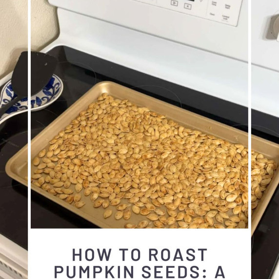 baking pan of roasted pumpkin seeds