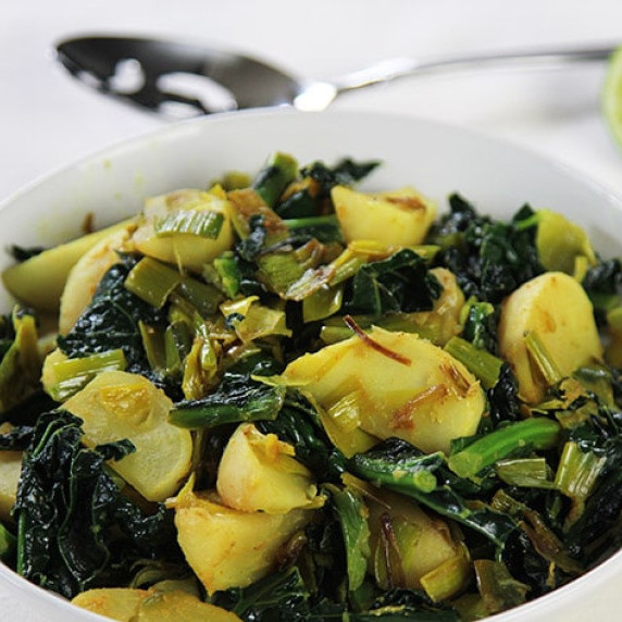 This recipe for baby turnips and greens with turmeric, garlic, and lime juice, is not only healthy, 