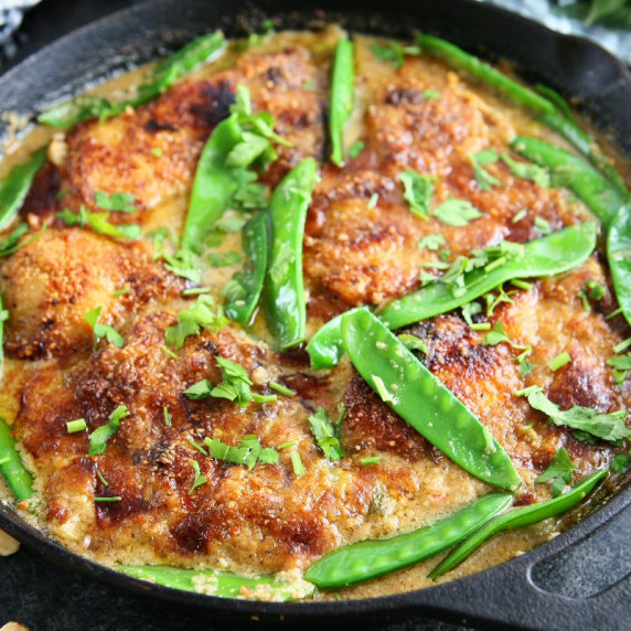 Braised Chicken Thighs with Hazelnut and Chilli paste