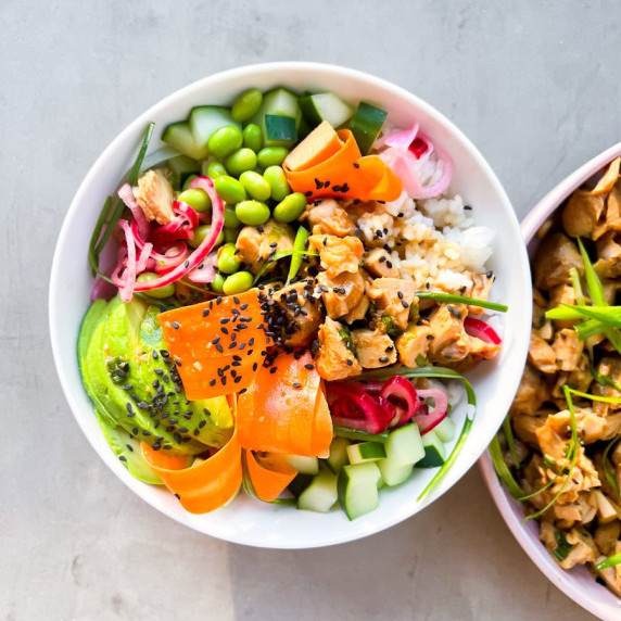 15 minute chicken Poke Bowls at Home