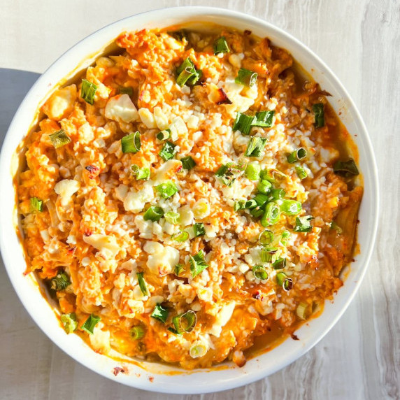 High protein buffalo chicken dip.