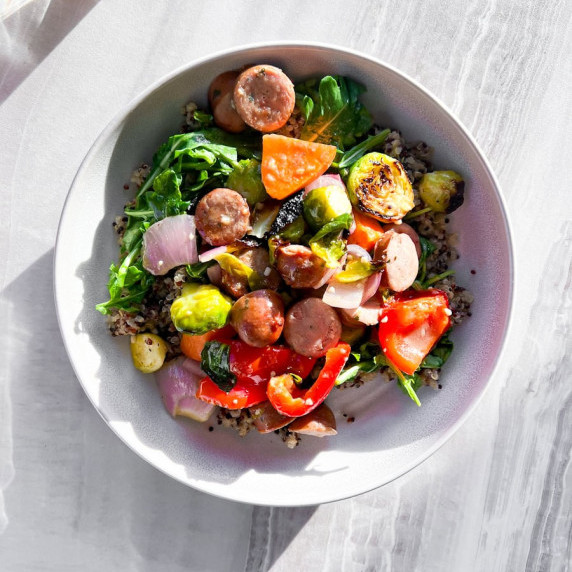 Chicken Sausage Sheet Pan Dinner.