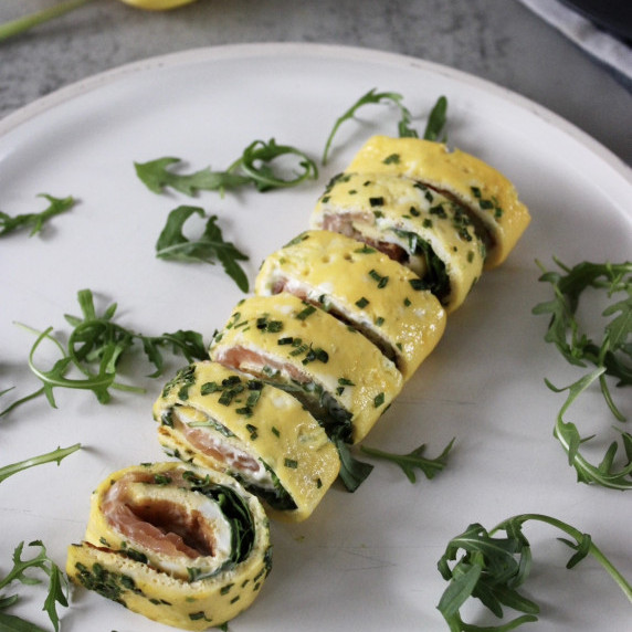 Omelet Roll with Smoked Salmon