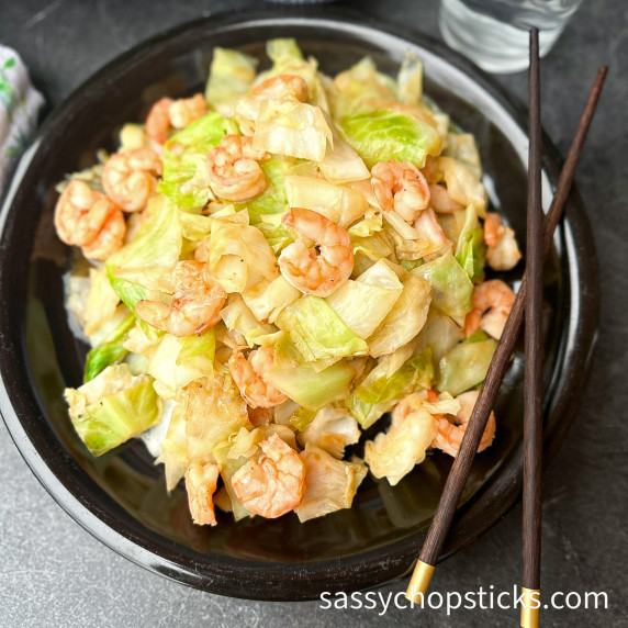shrimp and cabbage stir fry