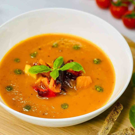 Roasted Vegetable Soup In a bowl 