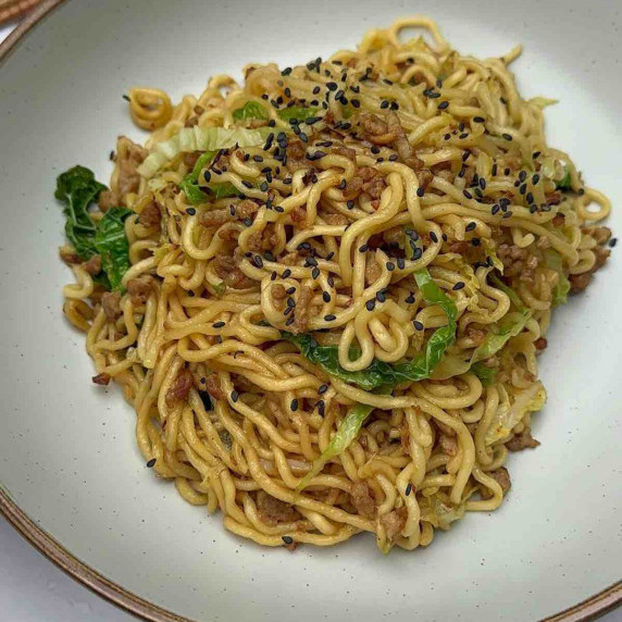 Turkey Mince Noodles In a bowl