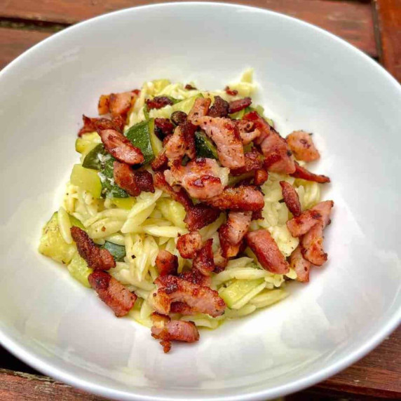 Easy Pancetta and Zucchini Pasta