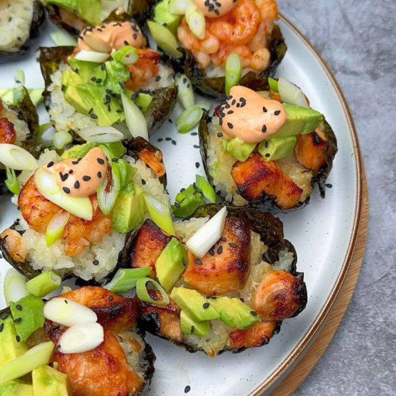 Baked Salmon Sushi Cups