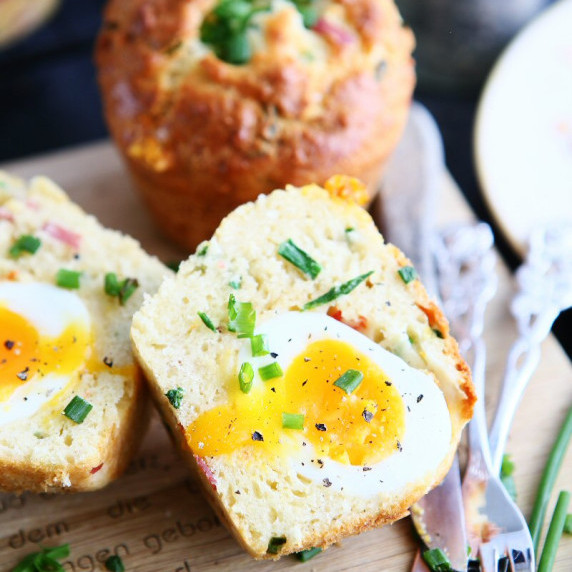 Cheesy Sausage and Runny Egg Muffins