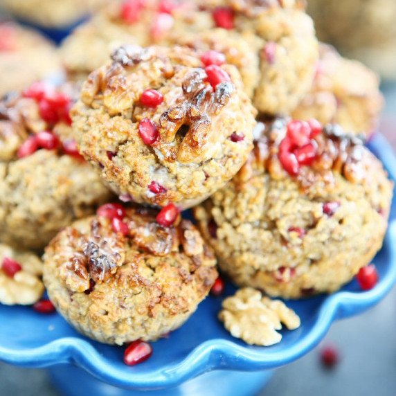 Gluten Free Pomegranate and Walnut Muffins