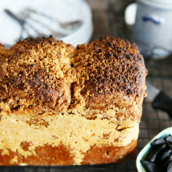 Black Garlic Streusel Loaf