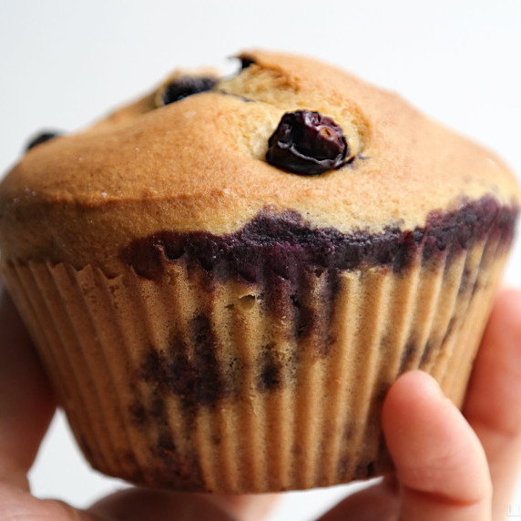 A large blueberry muffin.
