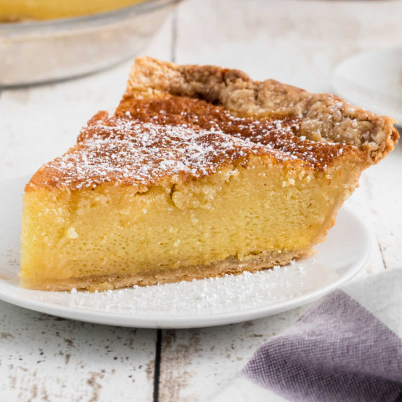 A slice of old fashioned Chess Pie.