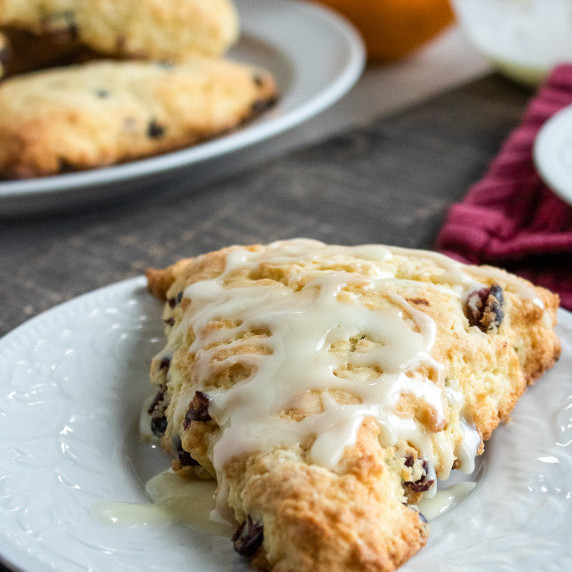 Orange cranberry scone in a plate