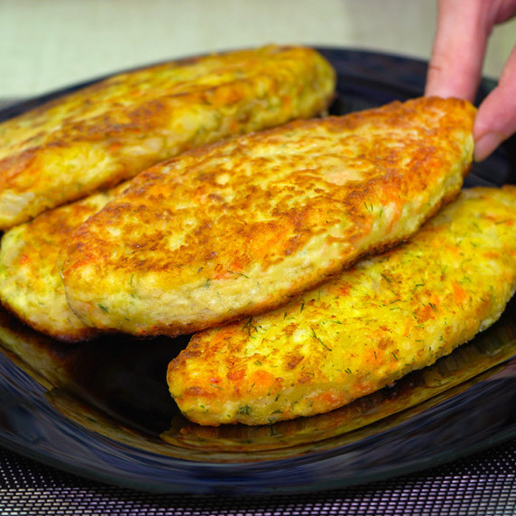 Potato pies on a plate.