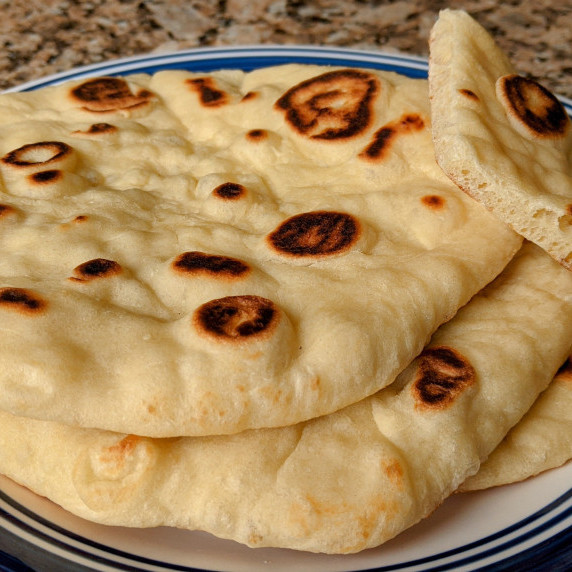 Naan on plate