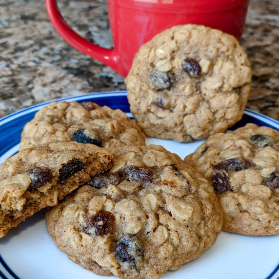 Oatmeal raisin cookies on plate - Best-Ever Oatmeal Raisin Cookies Recipe
