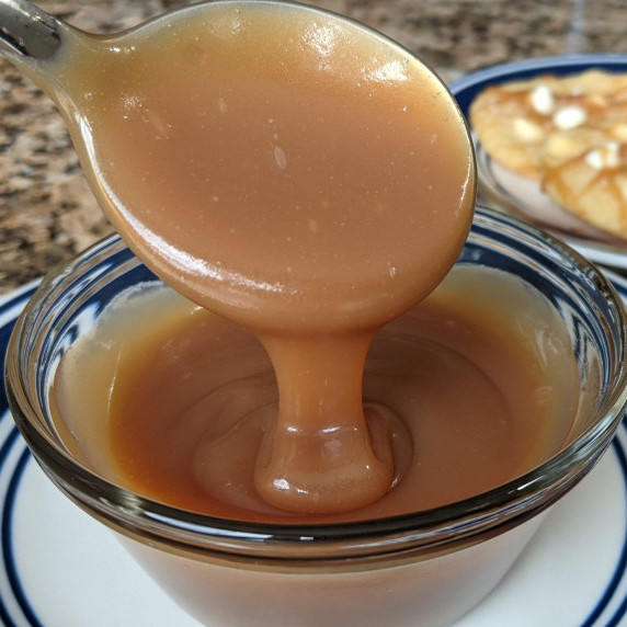 Caramel sauce in a bowl