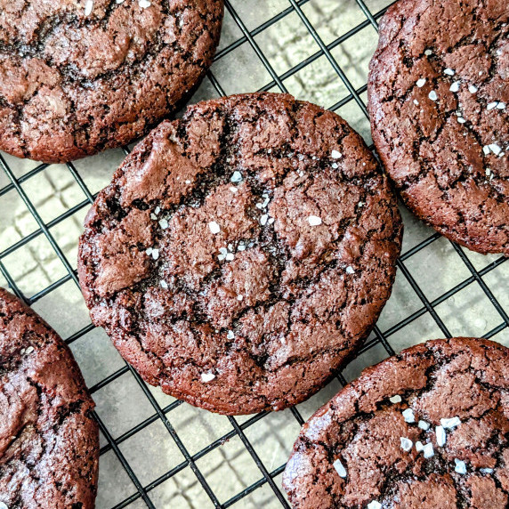 cookies on a wire rack.