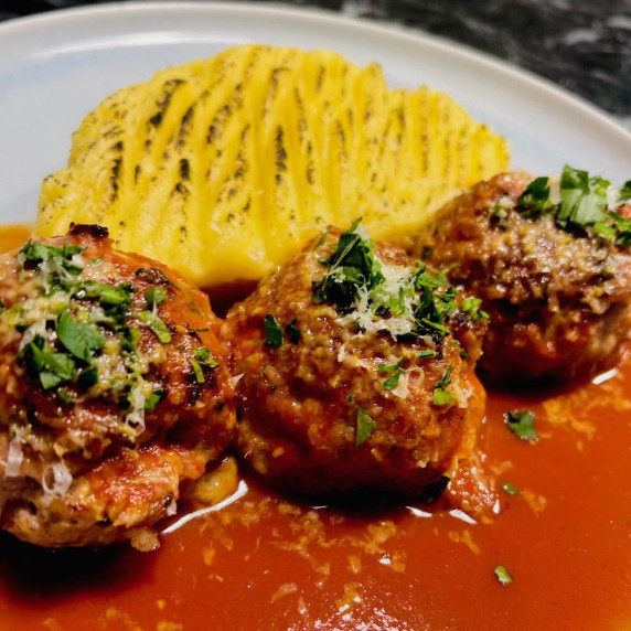 Smoked Bacon Meatballs with Italian Tomato Sauce