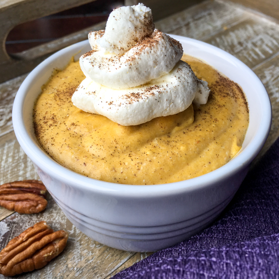 pumpkin mousse on the counter