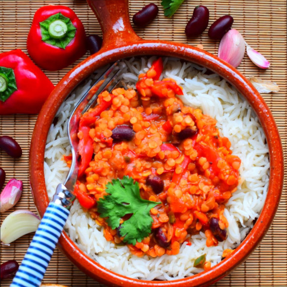 Red Lentil Chilli with White Rice