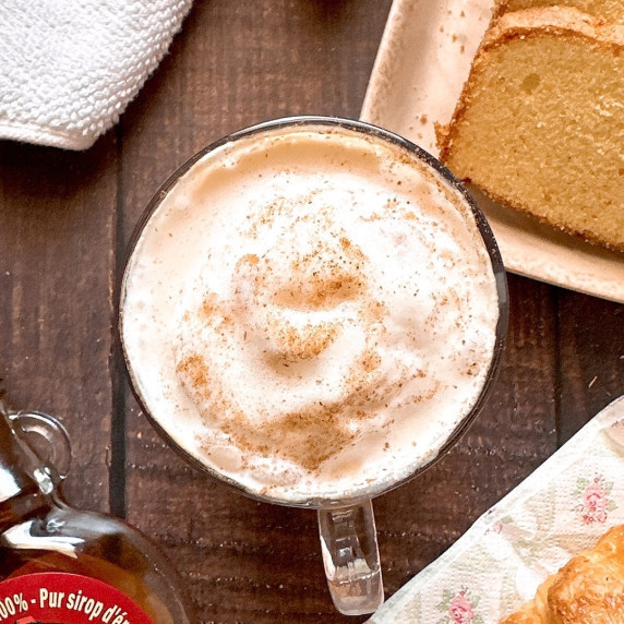 Maple Syrup Coffee recipe in a glass mug.