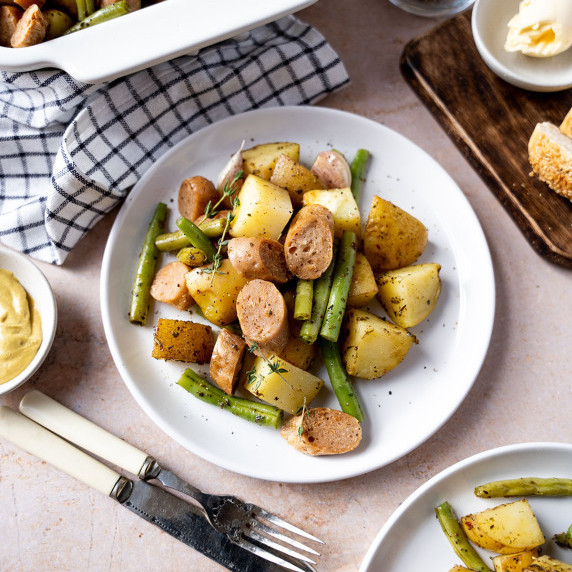 Green Beans Potatoes and Sausage Casserole
