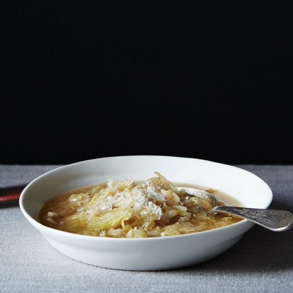 Marcella Hazan's Rice and Smothered Cabbage Soup