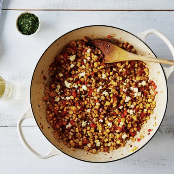 A Spicy, Cheesy, and Herby Sriracha-Lime Corn Salad