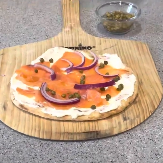Smoked Salmon Pizza Cooked in ilFornino Elite Series Pizza Oven