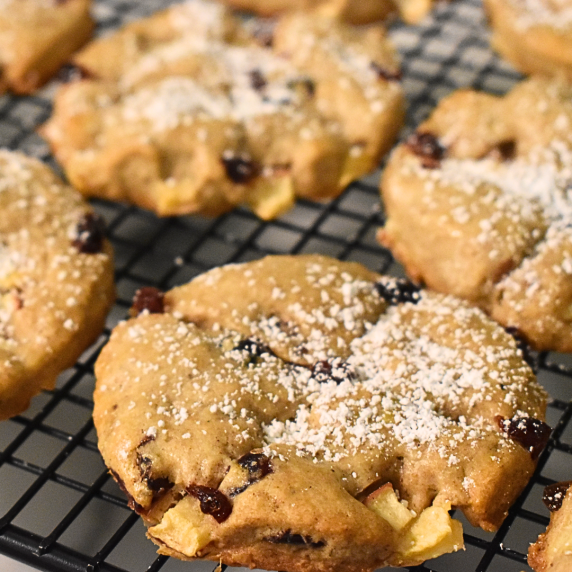 Soul Cakes decorated with a cross and dusted with powdered sugar