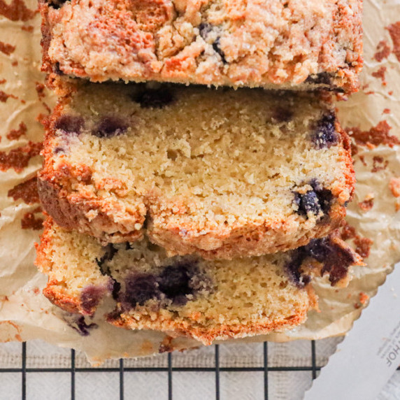 sourdough blueberry coffee cake bread