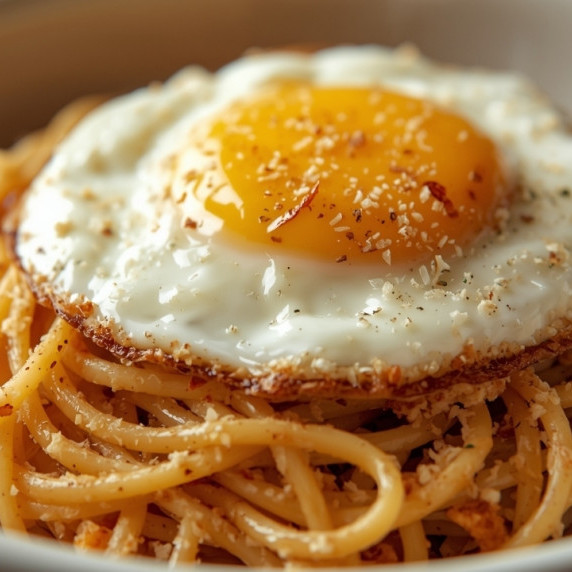 Spaghetti with Fried Egg