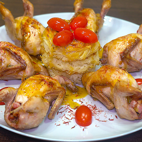 Stuffed Quails on a plate