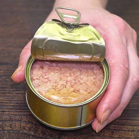 Canned tuna opened