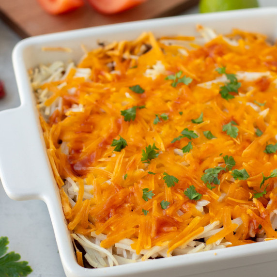 finished vegan southwest hasbrown casserole