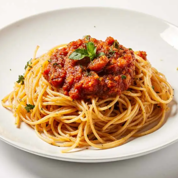 Vegetarian spaghetti sauce is a delicious minimalist approach to meatless spaghetti sauce.