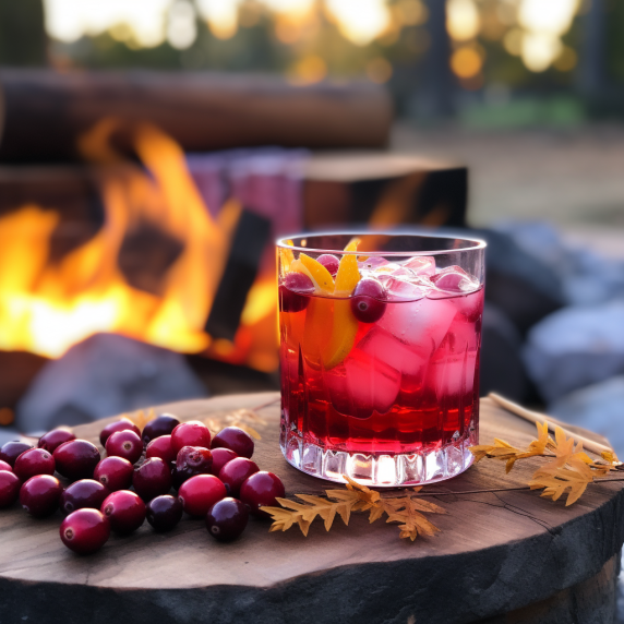 Cranberry Bourbon Smash Cocktail