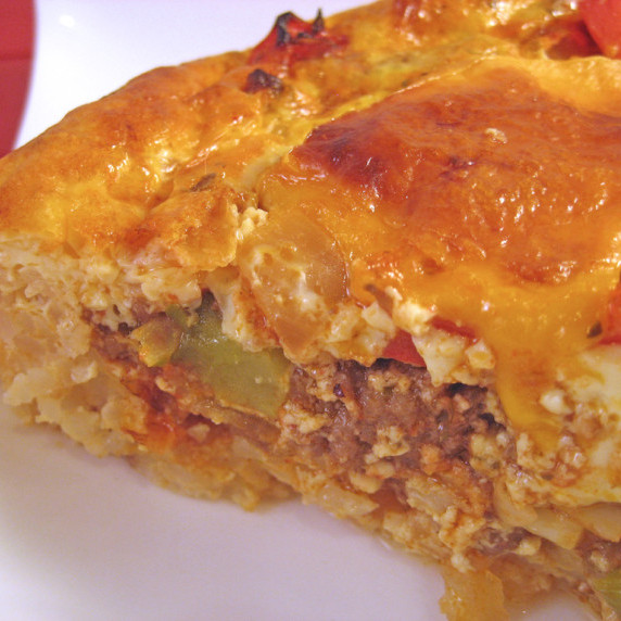 Ground Beef and Red Pepper Quiche