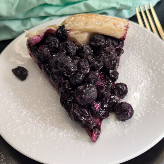 a slice of blueberry galette.