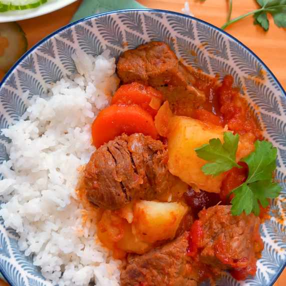 cuban beef stew with white rice