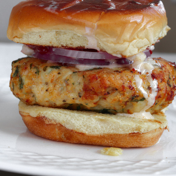 Easy Air Fryer Chicken Burger by Faye's