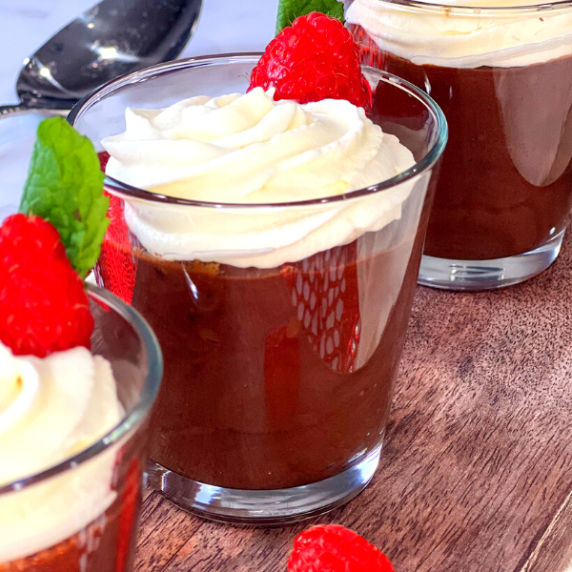 chocolate mousse with grand marnier in glass