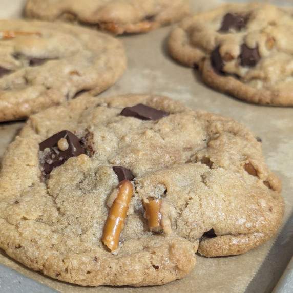 Chocolate chunk pretzel cookies.