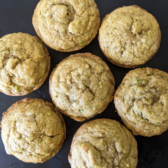 Cinnamon avocado muffins on a serving tray
